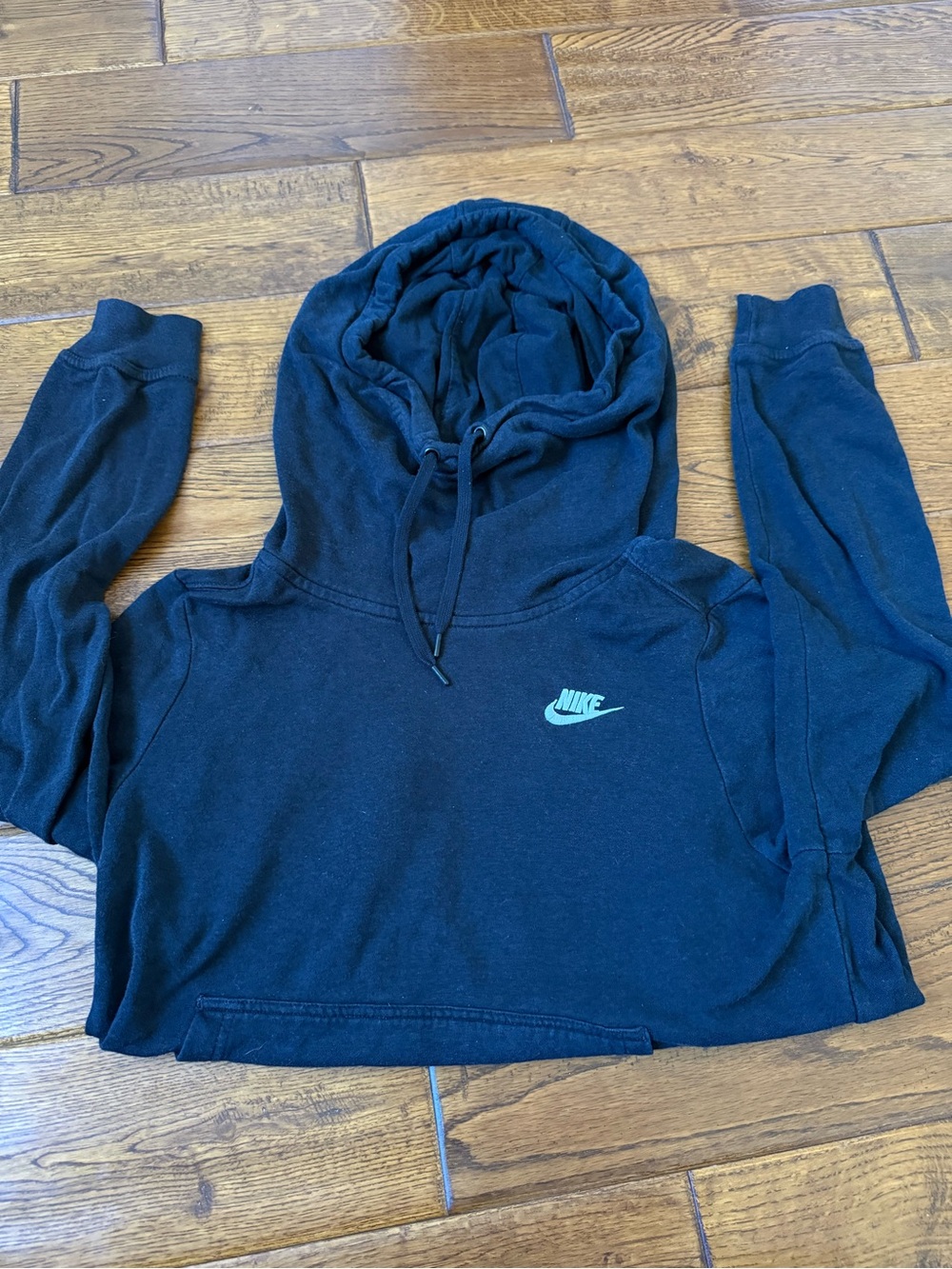 Nike Black Hoodie with Teal Swoosh